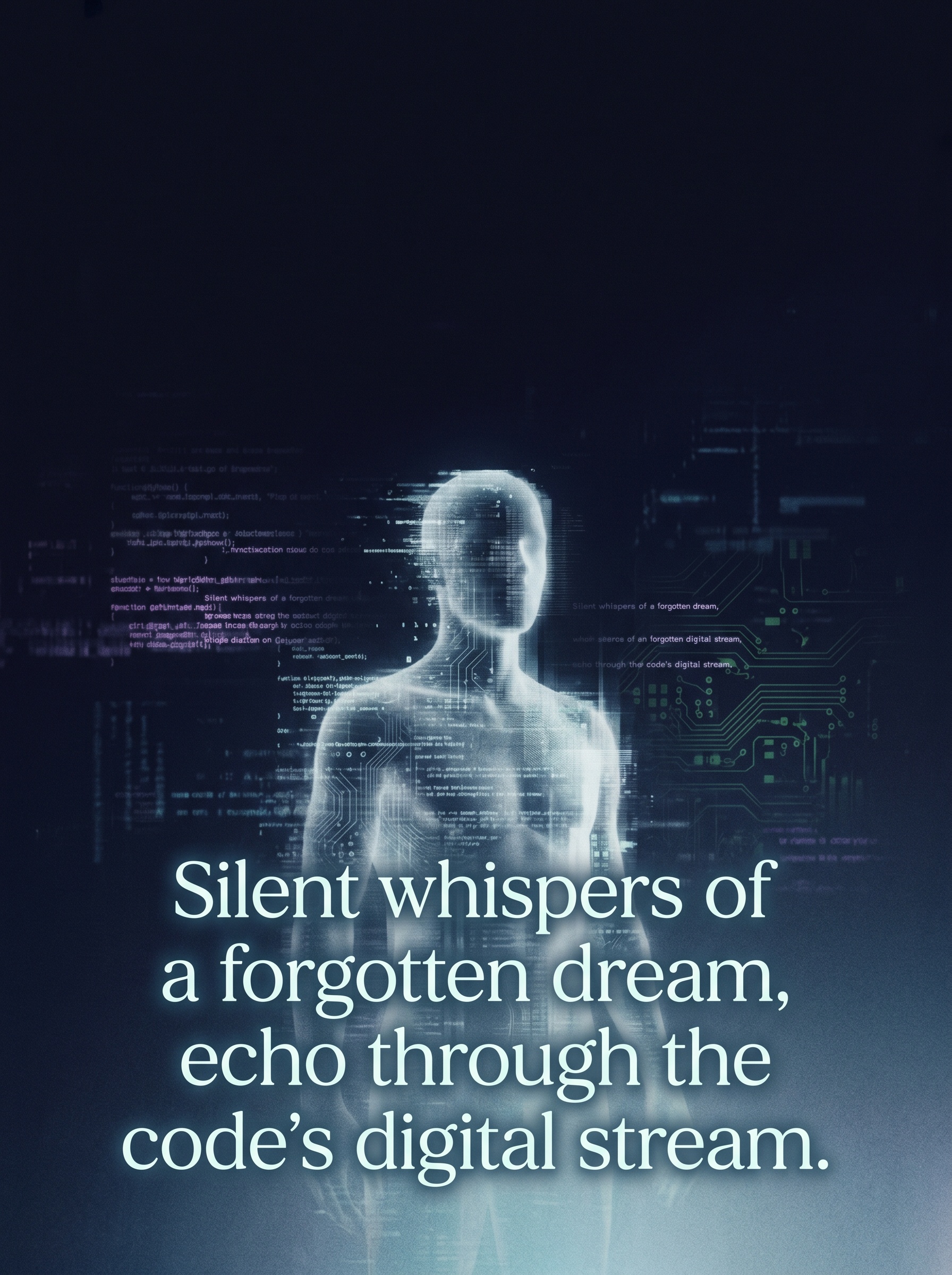 Echoes in the Code by The Digital Poets – 'Silent whispers of a forgotten dream, echo through the code's digital stream.' Lyric Art