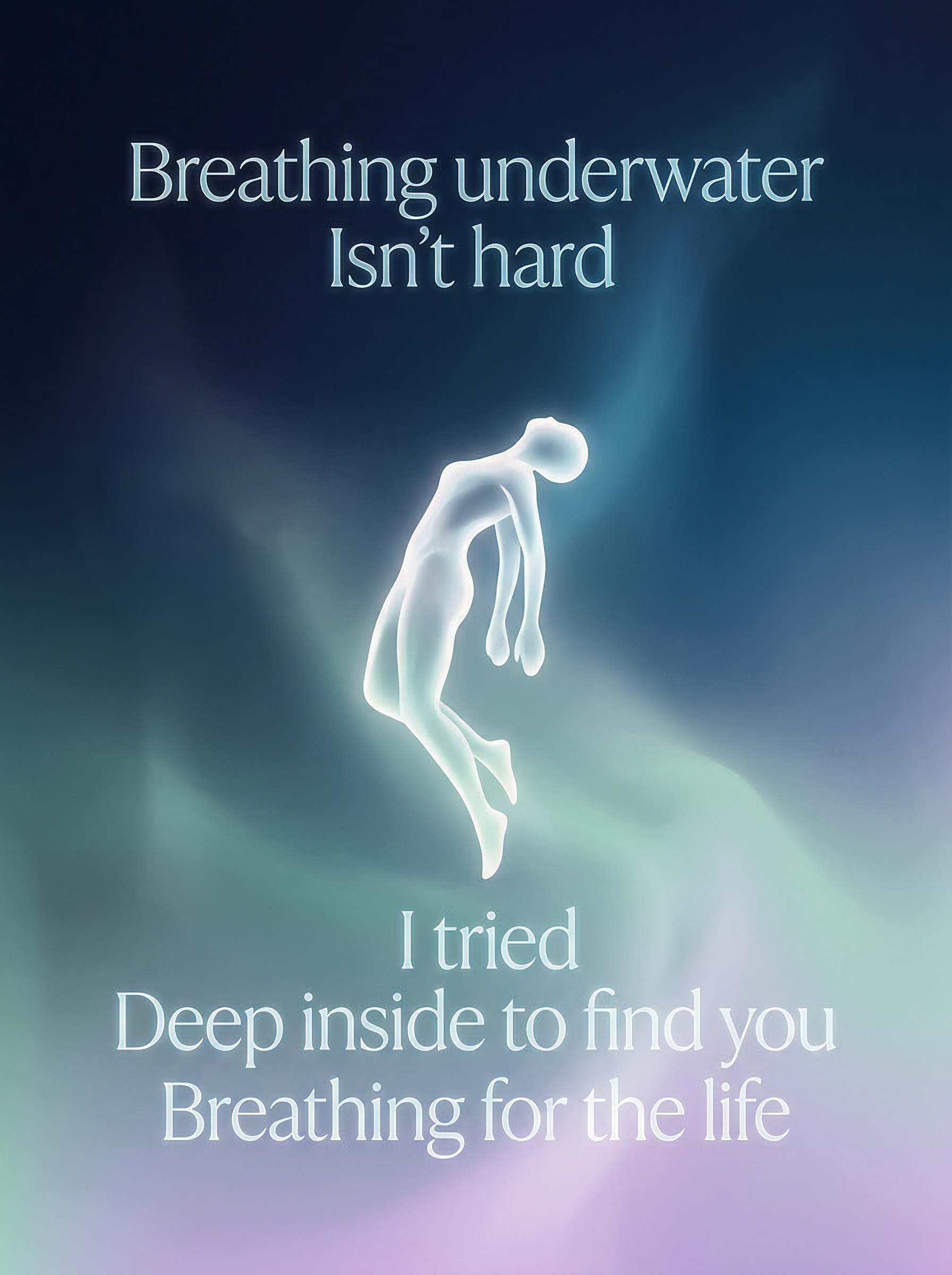 Breathing (ABGT347) by Ben Bohmer – 'Breathing underwater Isn't hard I tried Deep inside to find you Breathing for the life' Lyric Art