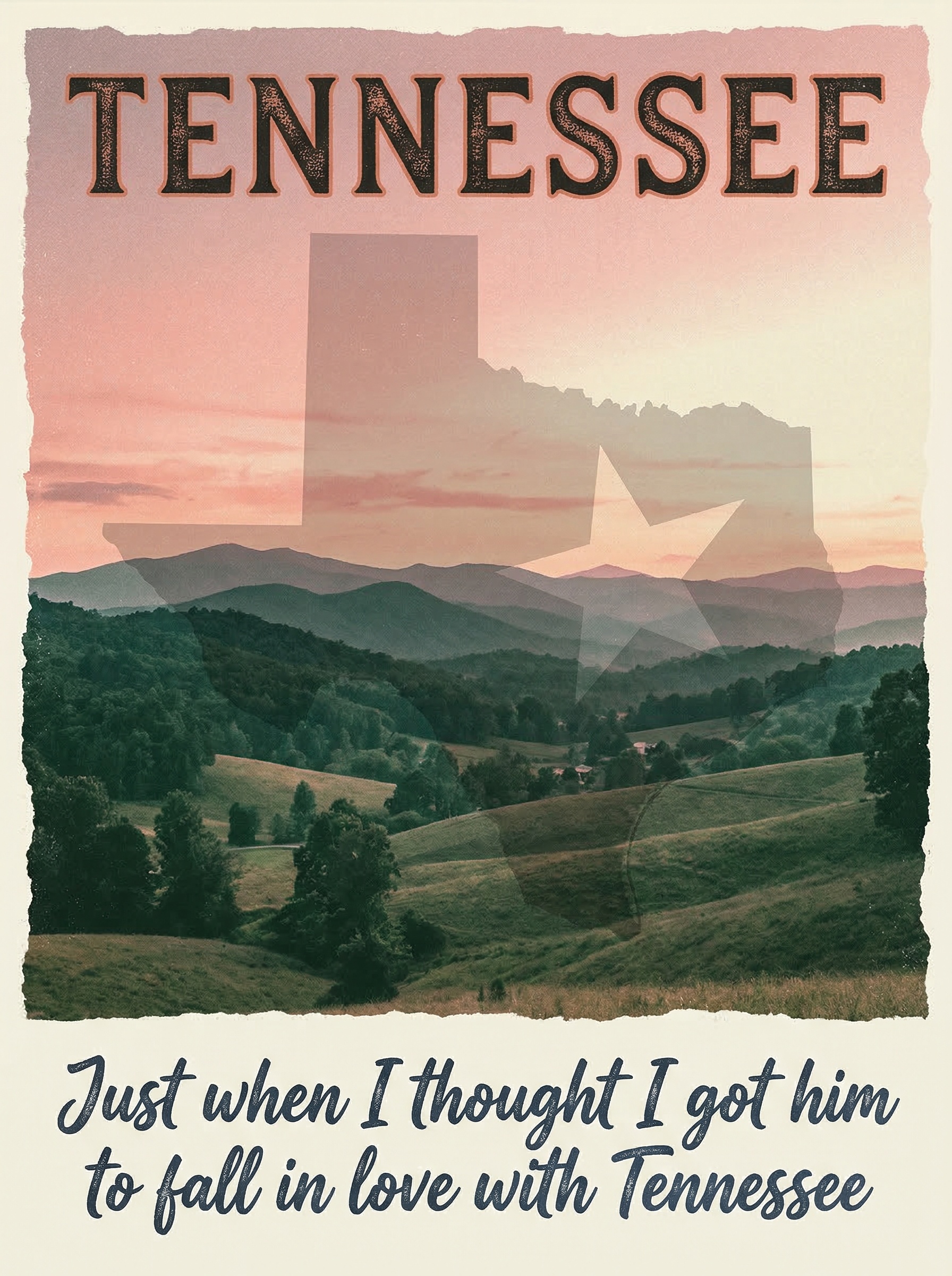 Choosin' Texas by Ella Langley – 'Just when I thought I got him to fall in love with Tennessee' Lyric Art