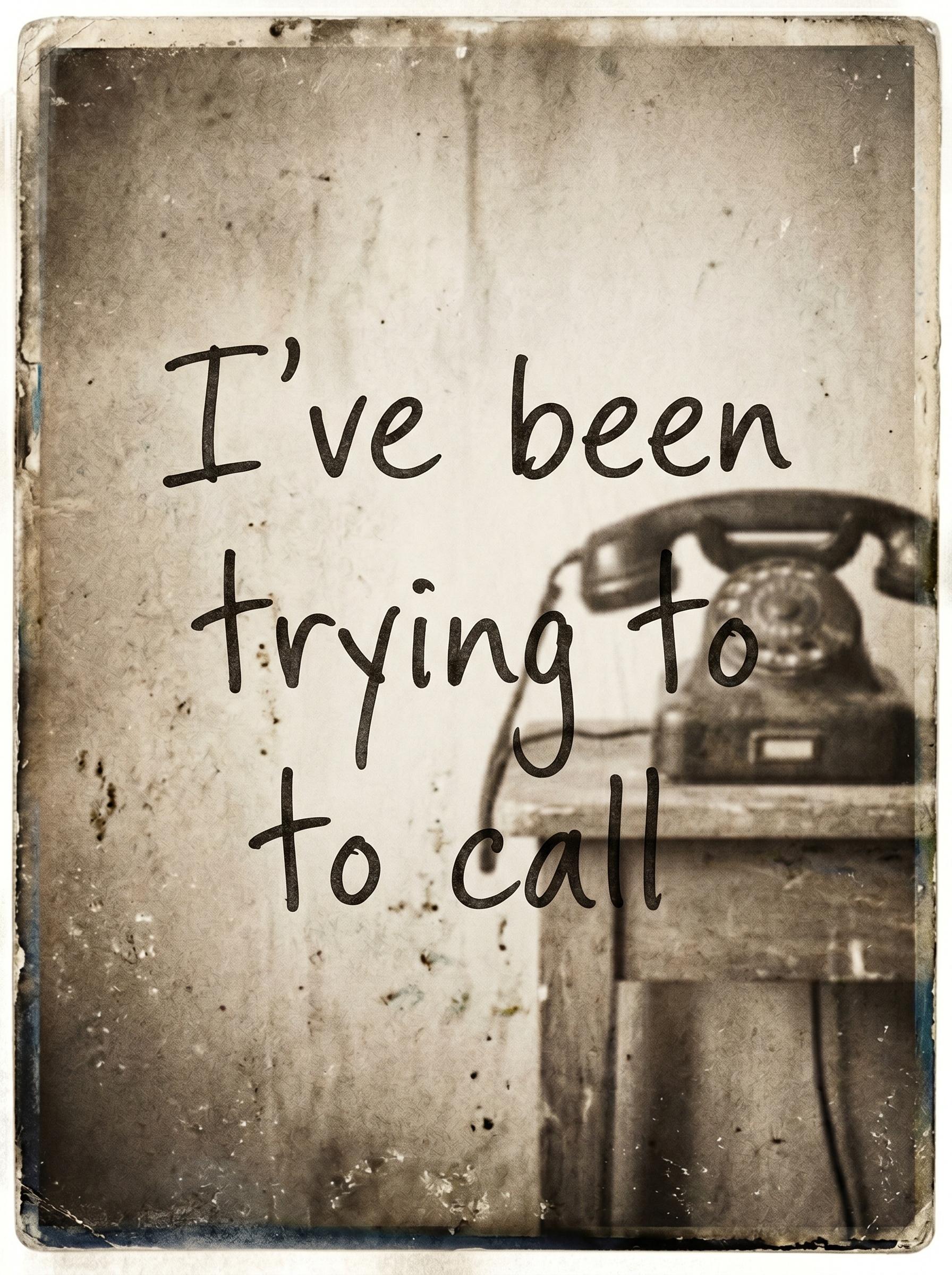 Ho Hey by The Lumineers – 'I've been trying to call' lyric art print