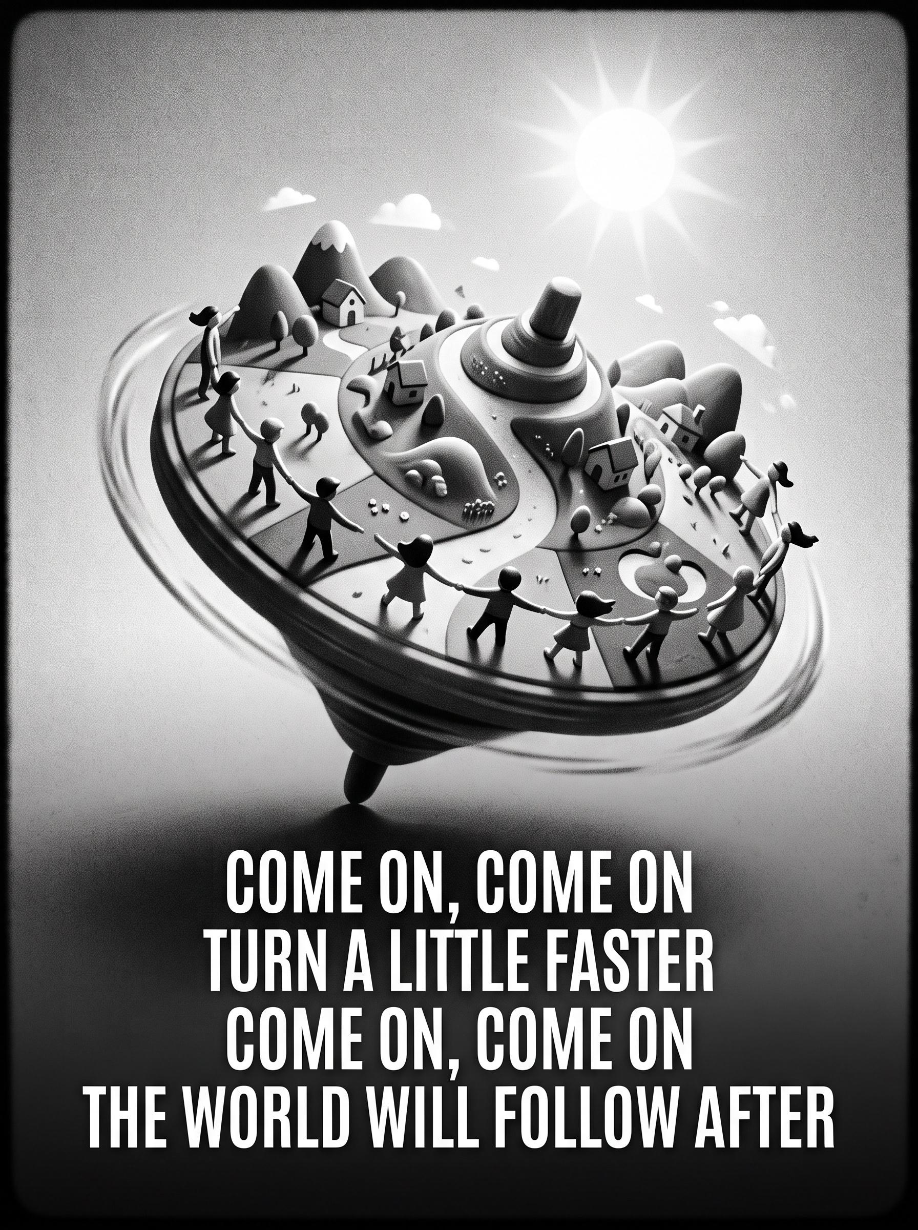 Accidentally in love by Counting Crows – 'Come on, come on, Turn a little faster, Come on, come on, The world will follow after' lyric art print