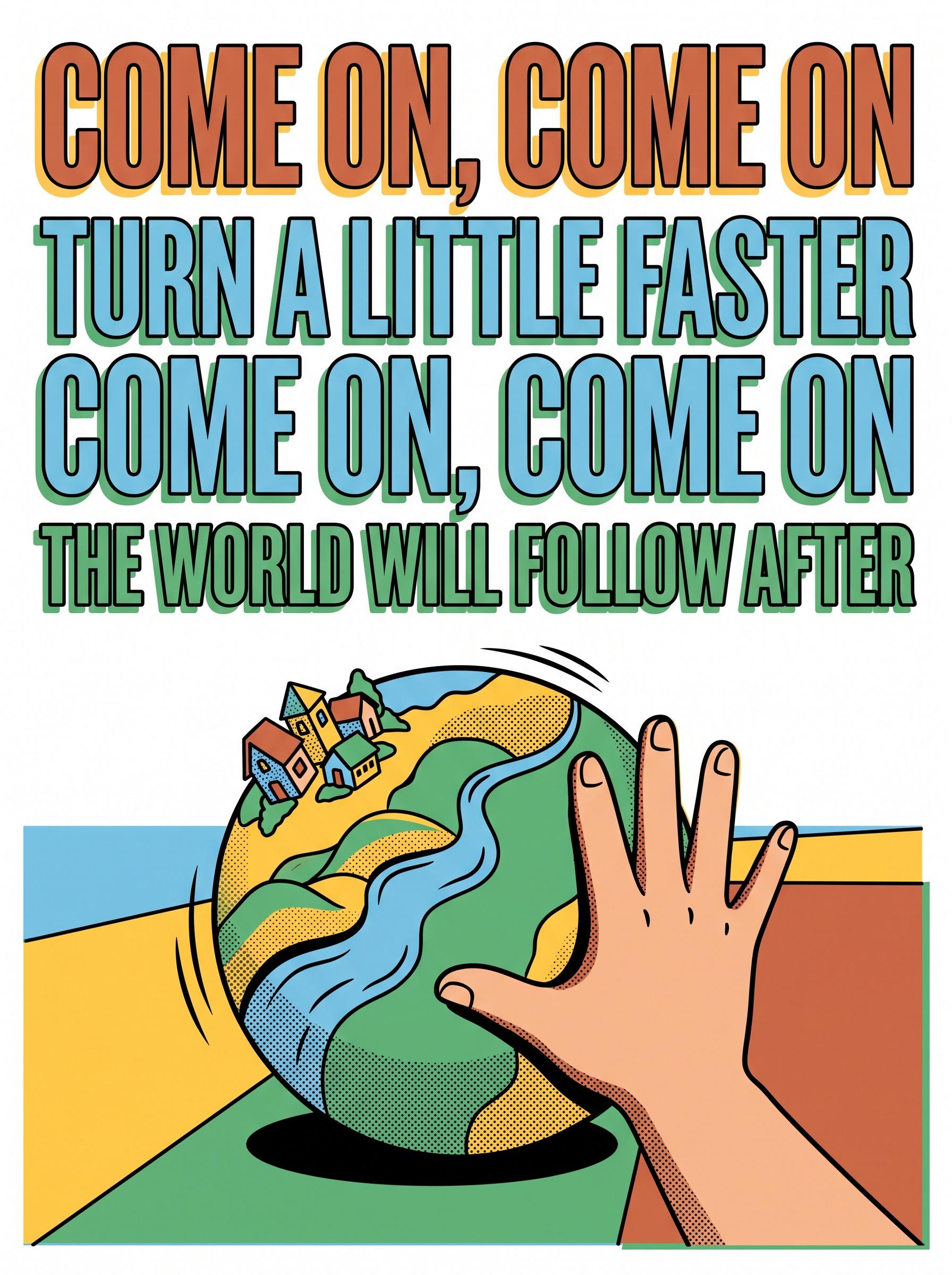Accidentally in love by Counting Crows – 'Come on, come on, Turn a little faster, Come on, come on, The world will follow after' lyric art print