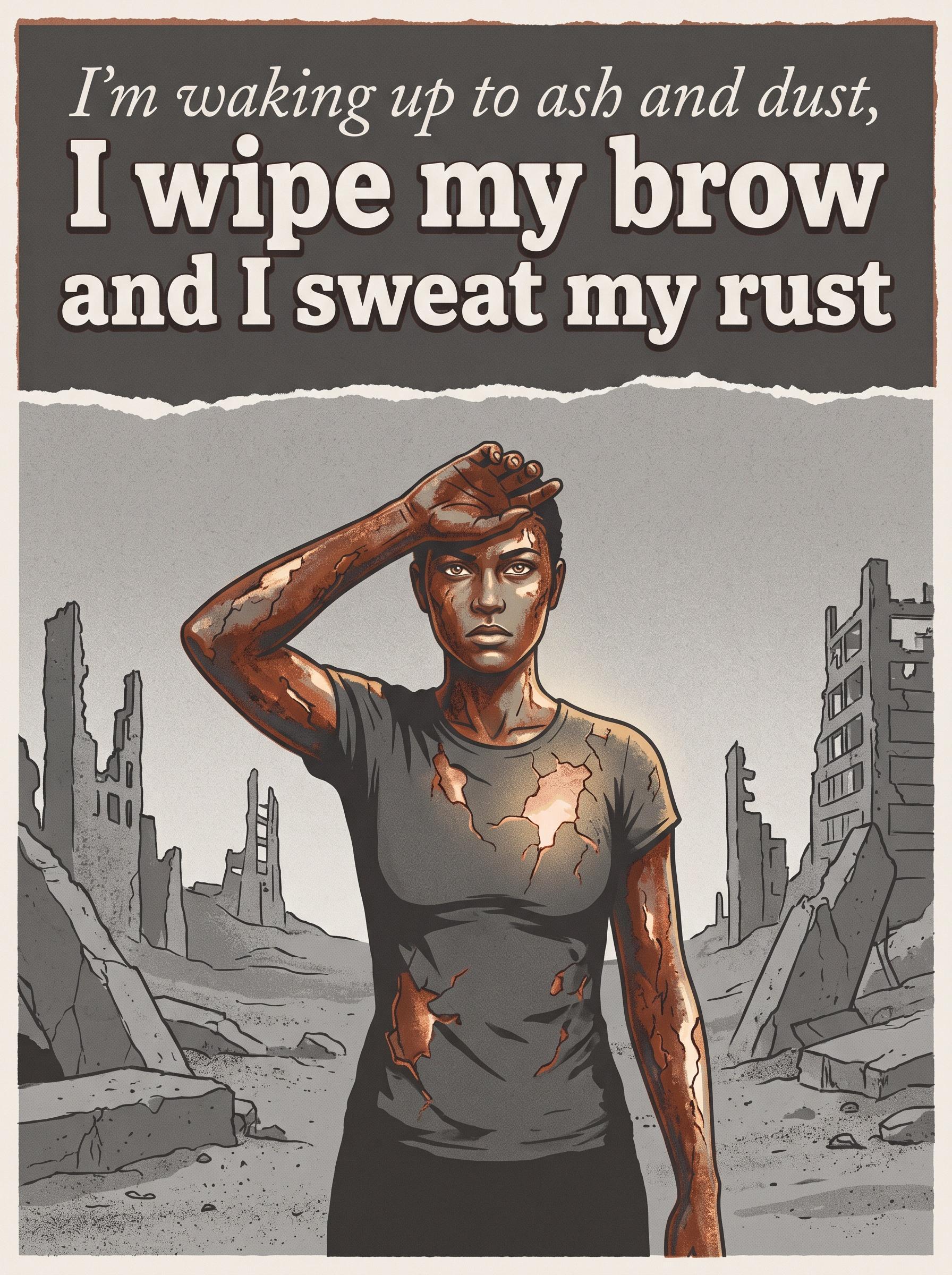 Radioactive by Imagine Dragons – 'I'm waking up to ash and dust, I wipe my brow and I sweat my rust' lyric art print