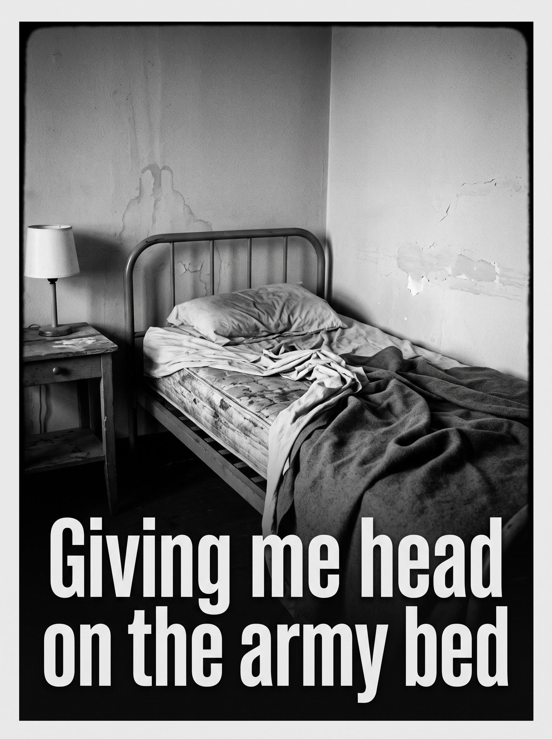 Chelsea hotel by Leonard cohan – 'Giving me head on the army bed' lyric art print