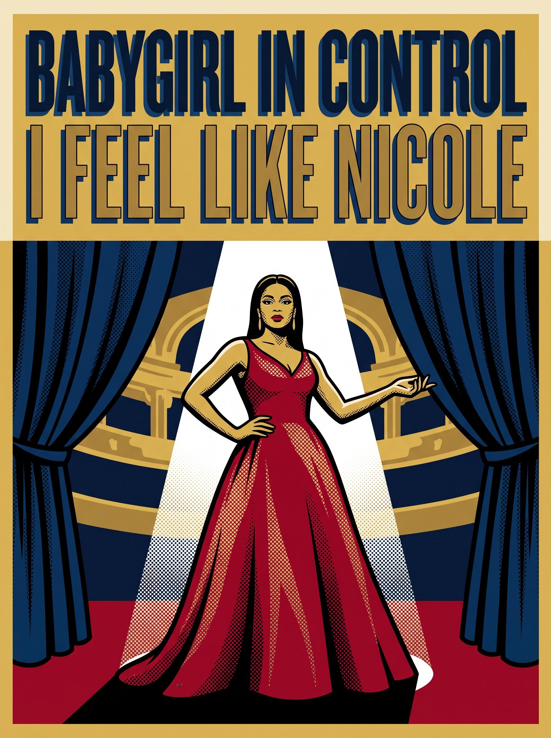 "Babygirl in control,
I feel like Nicole" by Nicole Kidman — lyric art