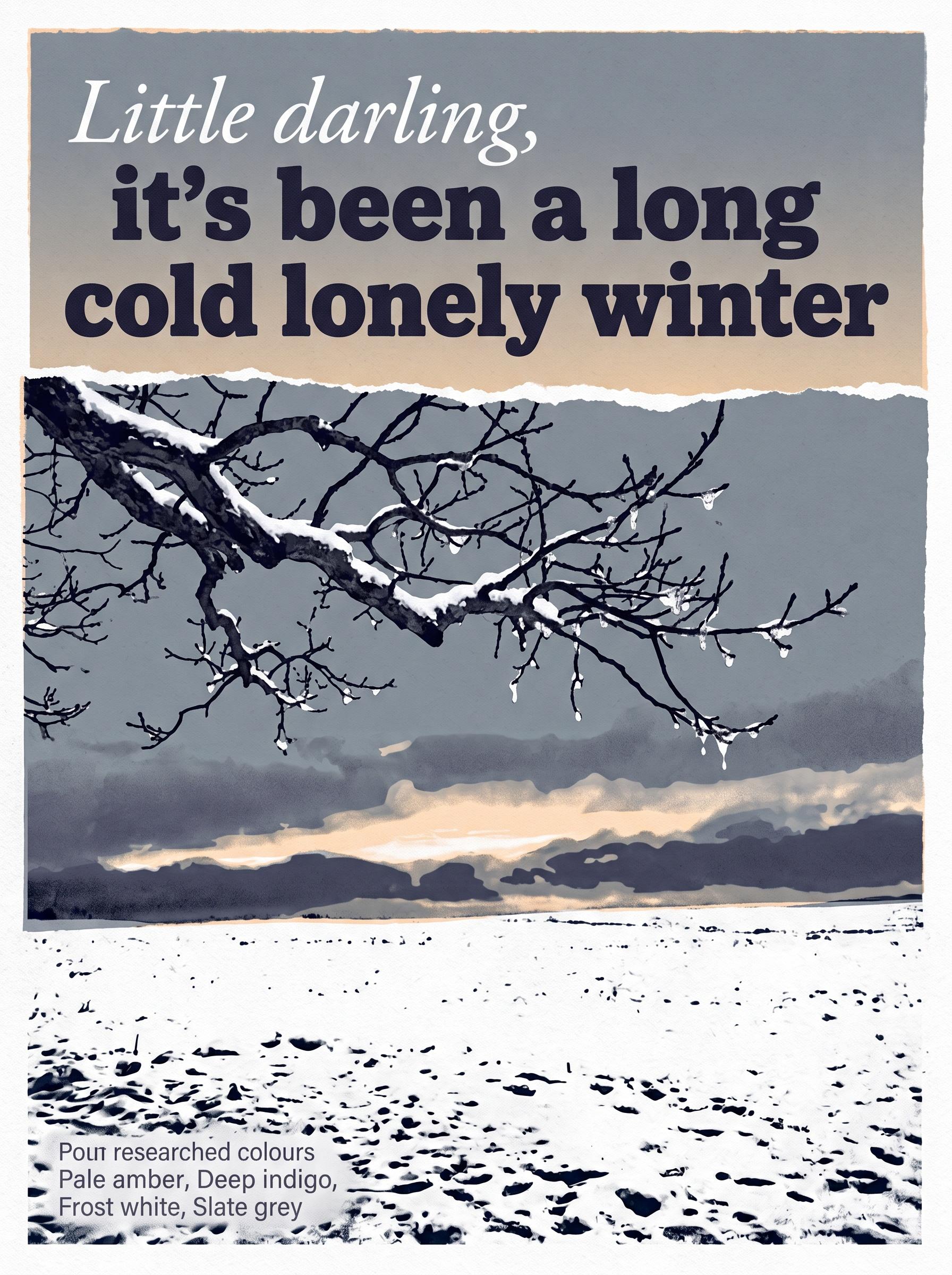 Here Comes The Sun by The Beatles – 'Little darling, it's been a long cold lonely winter' lyric art print