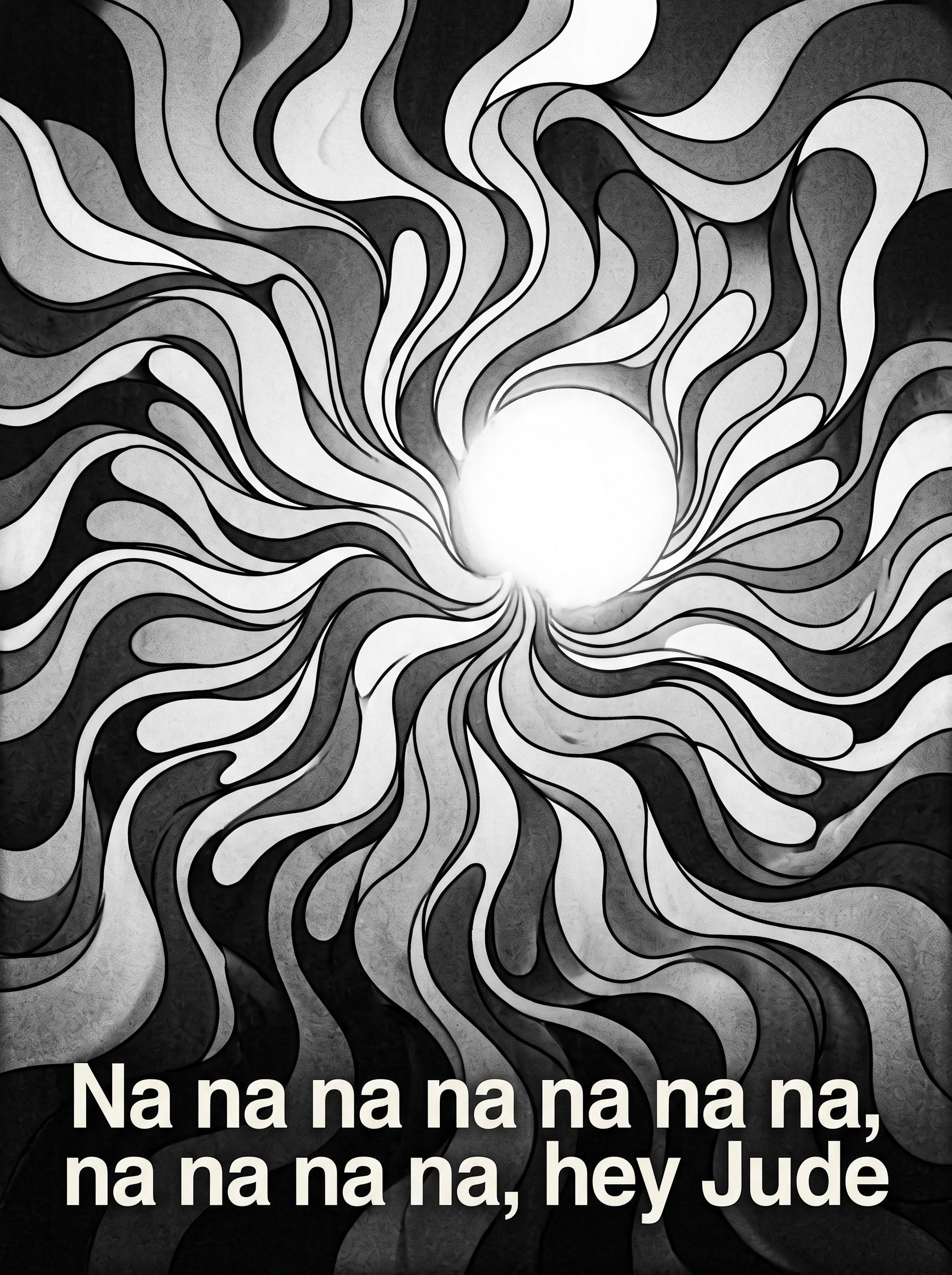 "Na na na na na na na, na na na na, hey Jude" by The Beatles — lyric art