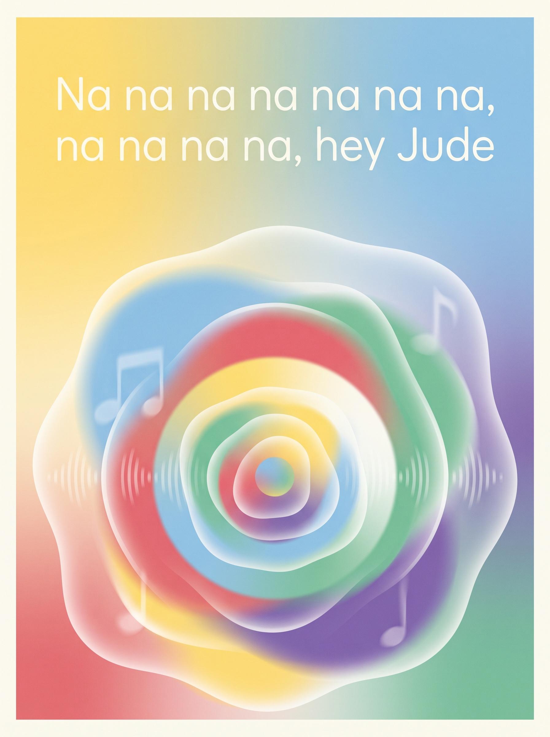 Hey Jude by The Beatles – 'Na na na na na na na, na na na na, hey Jude' lyric art print