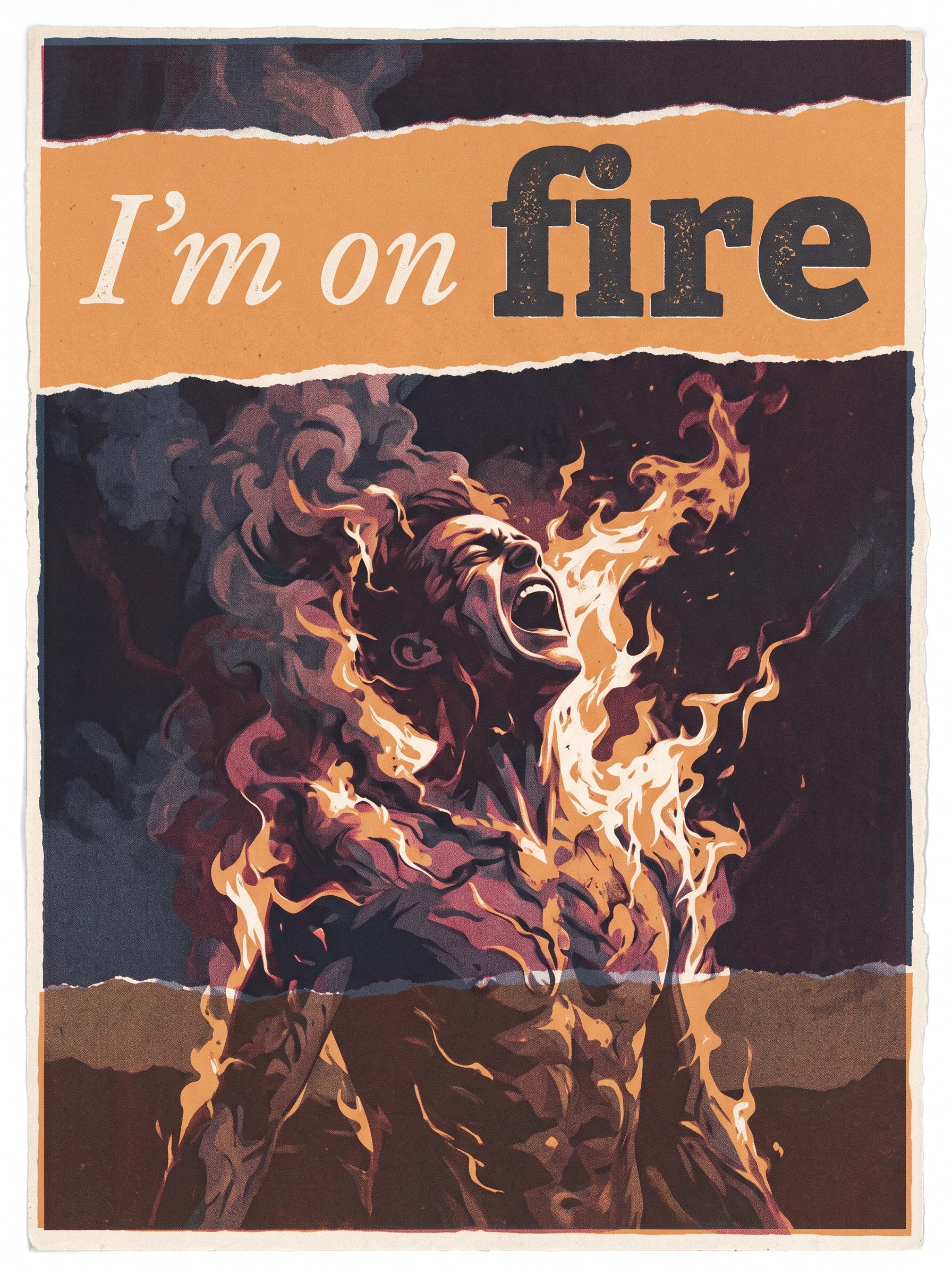 Fire by Kasabian – 'I'm on fire' lyric art print