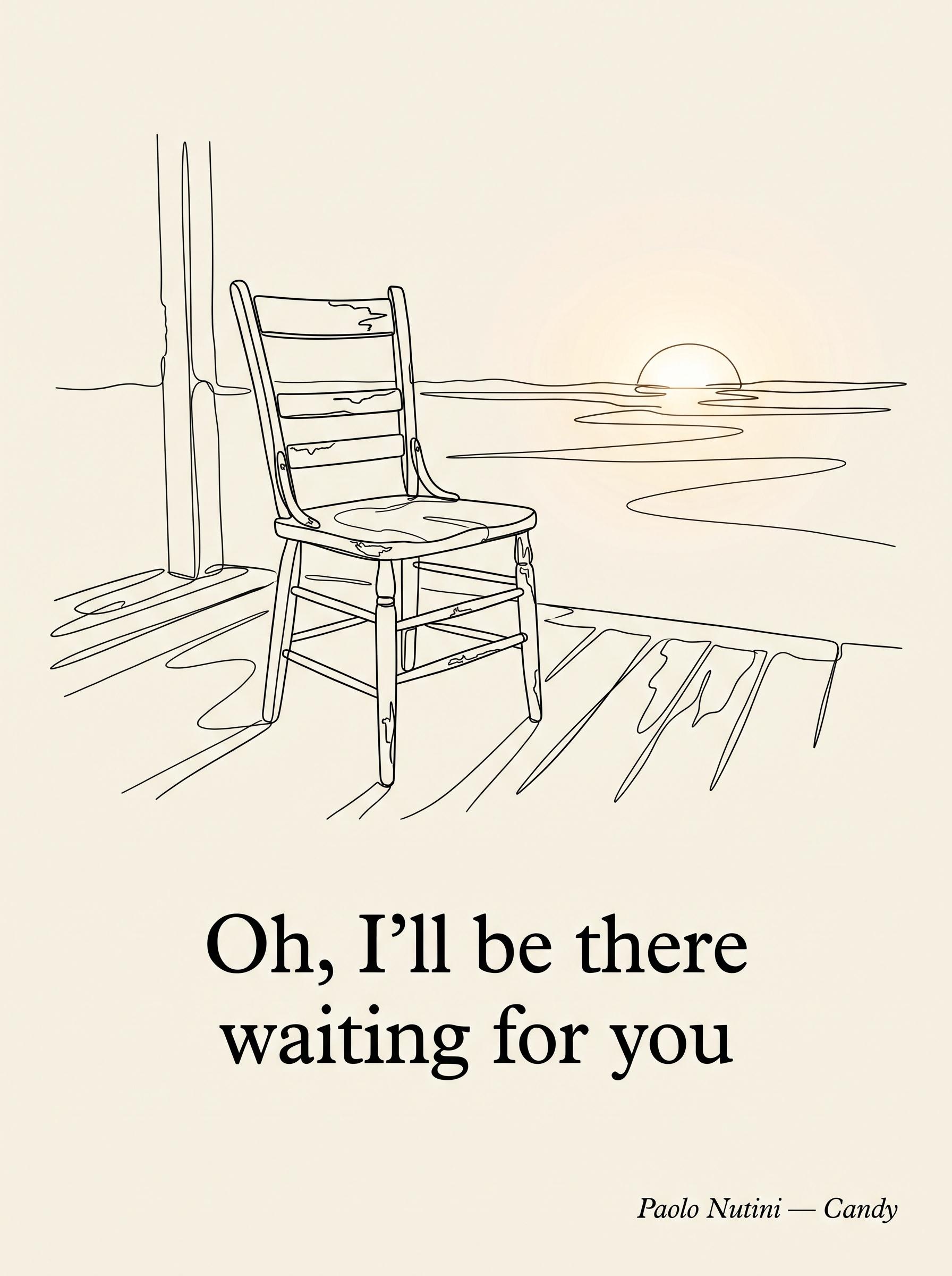 Candy by Paolo Nutini – 'Oh, I'll be there waiting for you' lyric art print