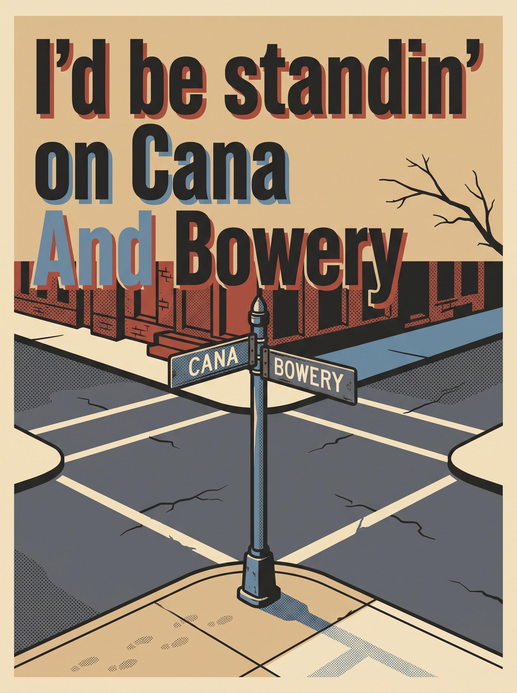 Ho Hey by The Lumineers – 'I'd be standin' on Cana, And Bowery' lyric art print