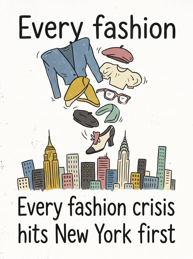 Fashion Crisis Hits New York by The Frank and Walters – 'Every fashion crisis hits New York first' lyric design printed on the back of a t-shirt