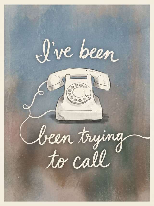 Ho Hey by The Lumineers – 'I've been trying to call' lyric design printed on the back of a t-shirt