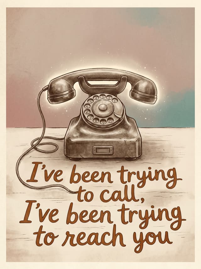 Ho Hey by The Lumineers – 'I've been trying to call, I've been trying to reach you' lyric design printed on the back of a t-shirt