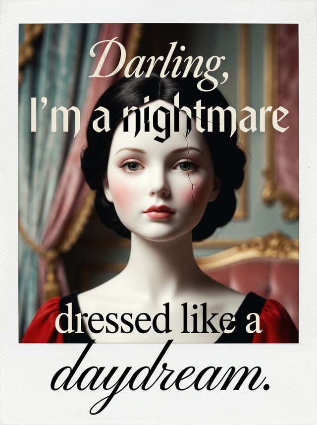 Blank Space by Taylor Swift – 'Darling, I'm a nightmare dressed like a daydream.' lyric design printed on the back of a t-shirt