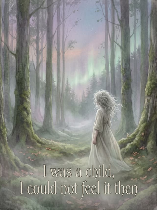 Runaway by Aurora – 'I was a child, I could not feel it then' lyric design printed on the back of a t-shirt