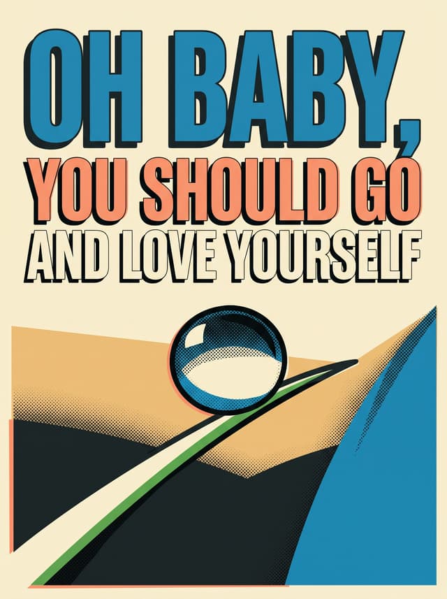 Love Yourself by Justin Bieber – 'Oh baby, you should go and love yourself' lyric design printed on the back of a t-shirt