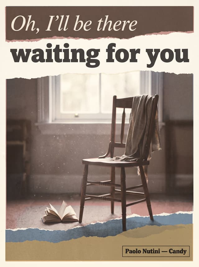 Candy by Paolo Nutini – 'Oh, I'll be there waiting for you' lyric design printed on the back of a t-shirt