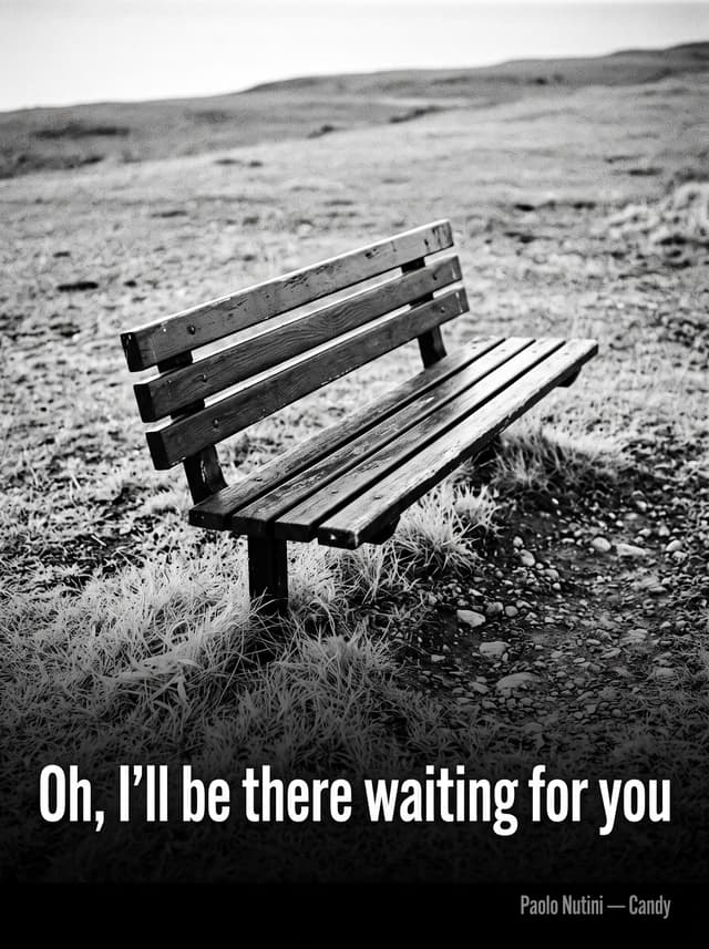 Candy by Paolo Nutini – 'Oh, I'll be there waiting for you' lyric design printed on the back of a t-shirt